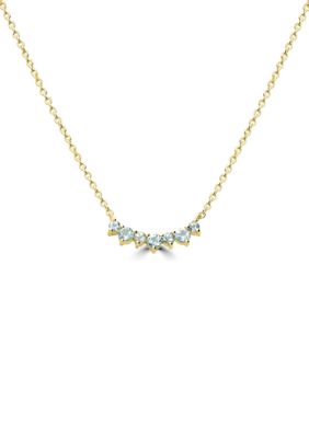 Belk Silverworks Gold Over Sterling Silver Blue Topaz 7 Stone Necklace