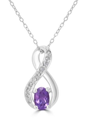 Belk Silverworks Silver Stone Infinity Pendant Necklace