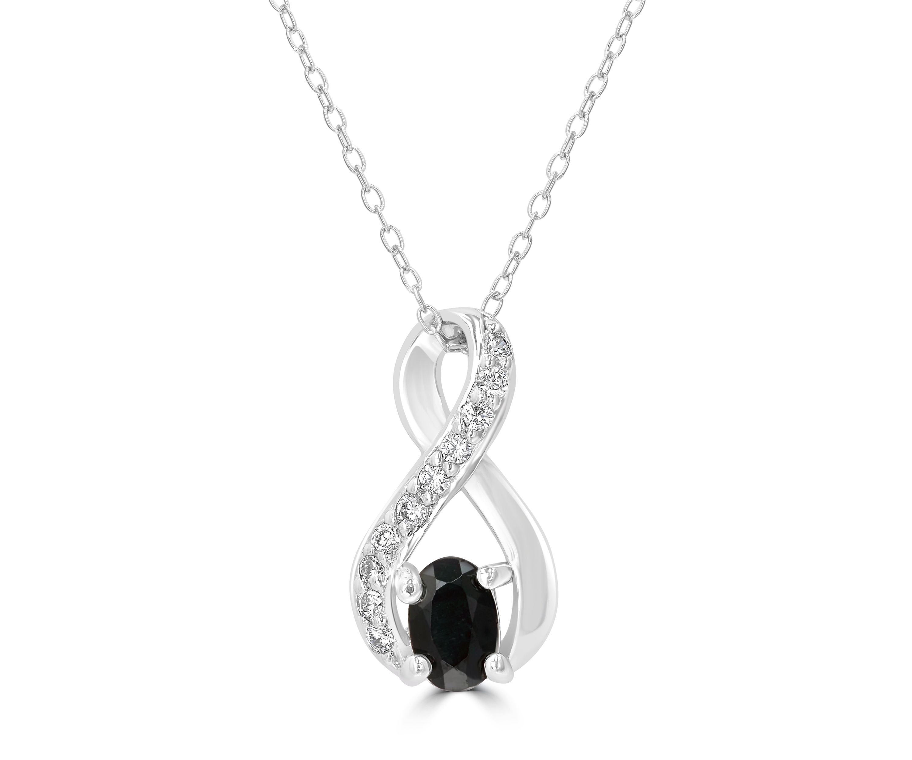 Silver Stone Infinity Pendant Necklace
