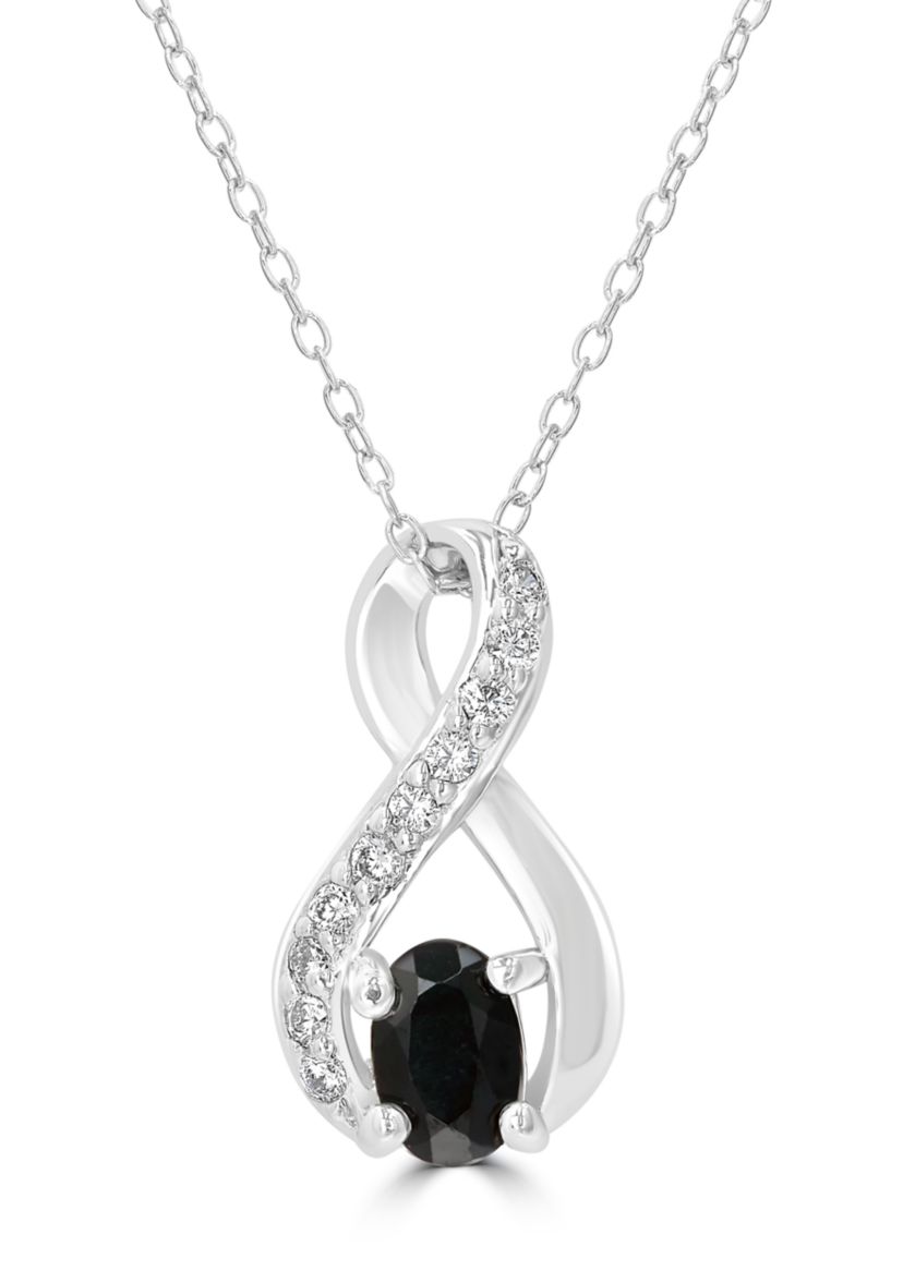 Silver Stone Infinity Pendant Necklace
