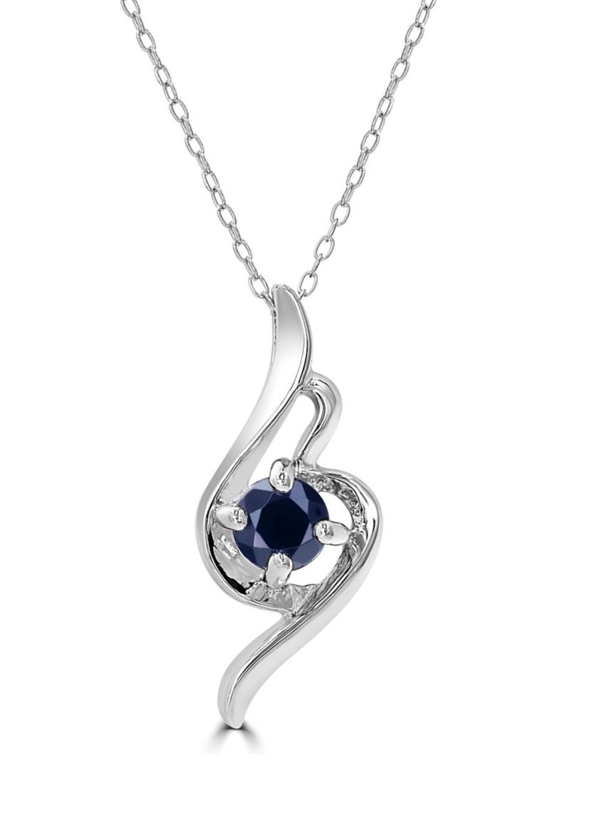 Sterling Silver Black Onyx Swirl Necklace
