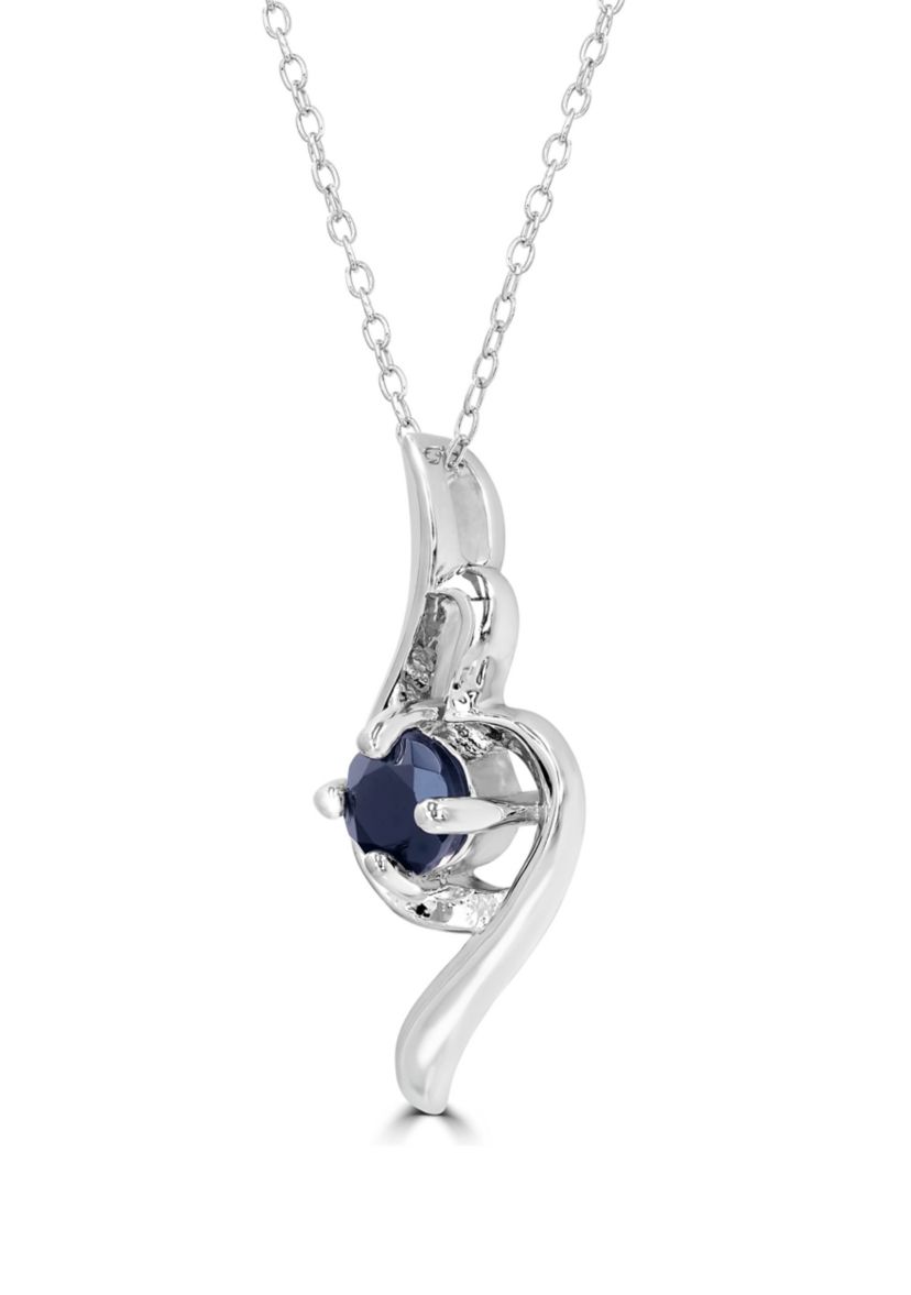 Sterling Silver Black Onyx Swirl Necklace