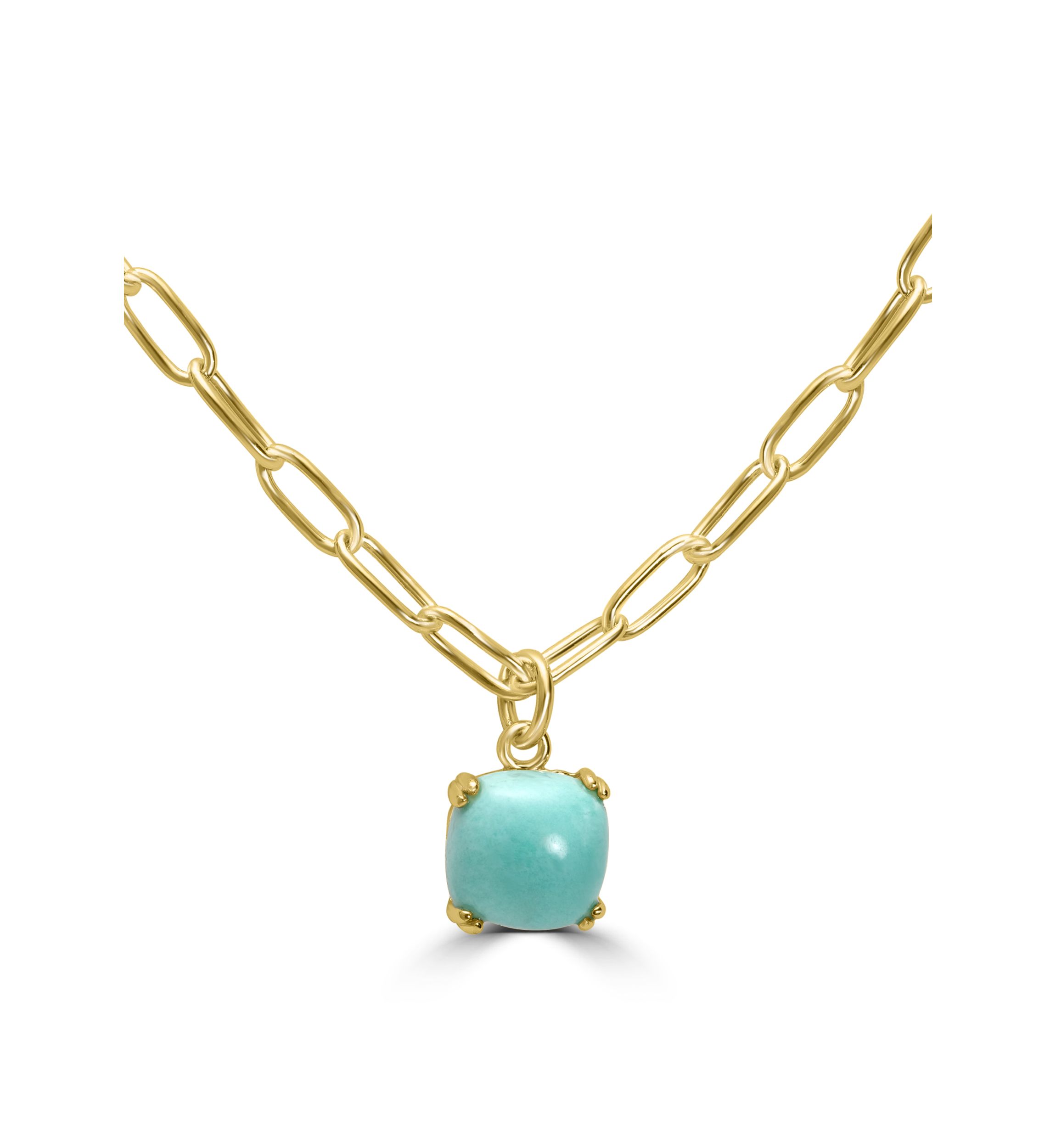 Gold Plated Square Pendant Necklace