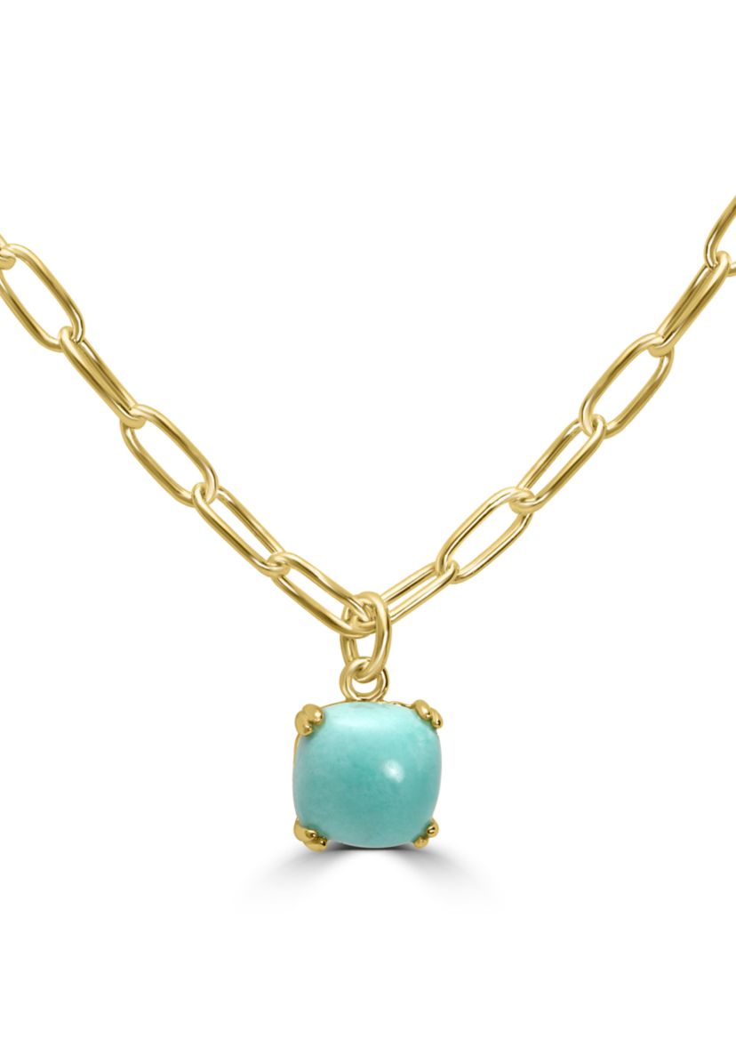 Gold Plated Square Pendant Necklace