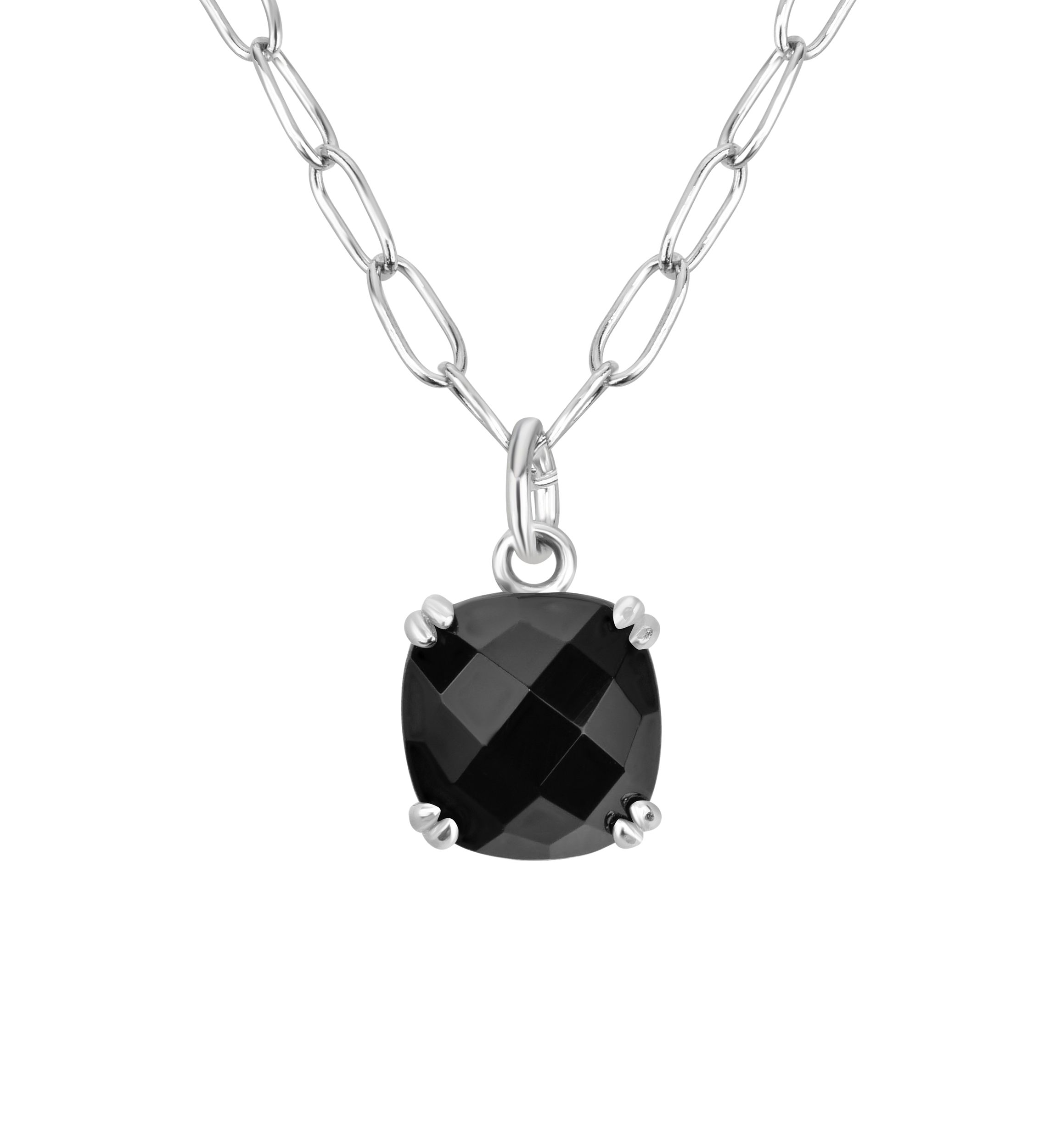 Agate Faceted Pendant Necklace