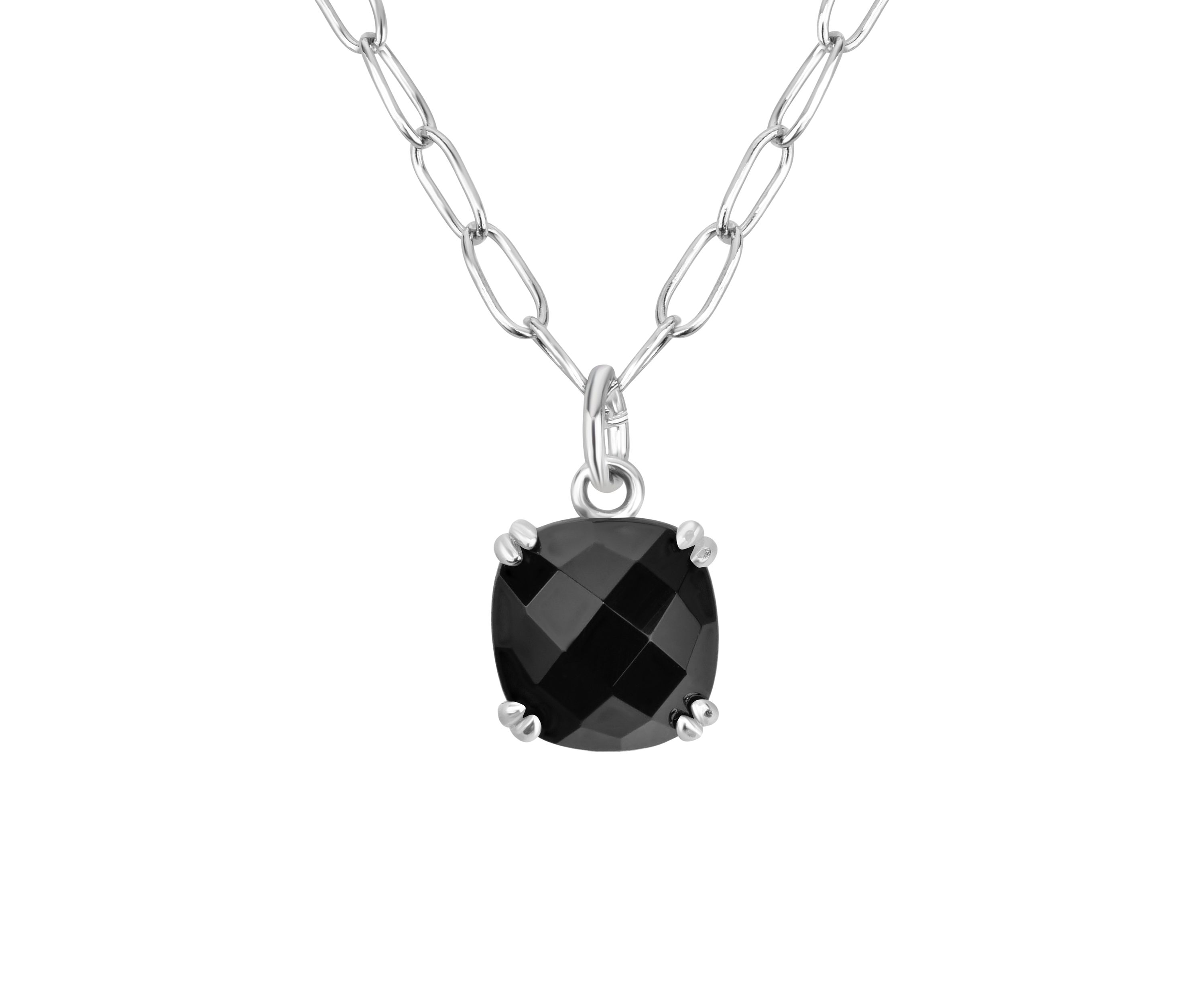 Agate Faceted Pendant Necklace