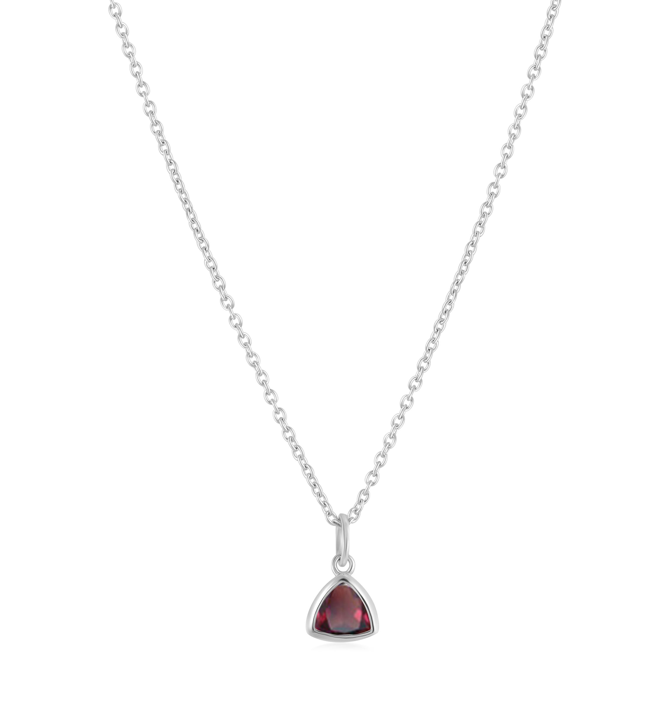 Sterling Silver Trillion Cut Necklace