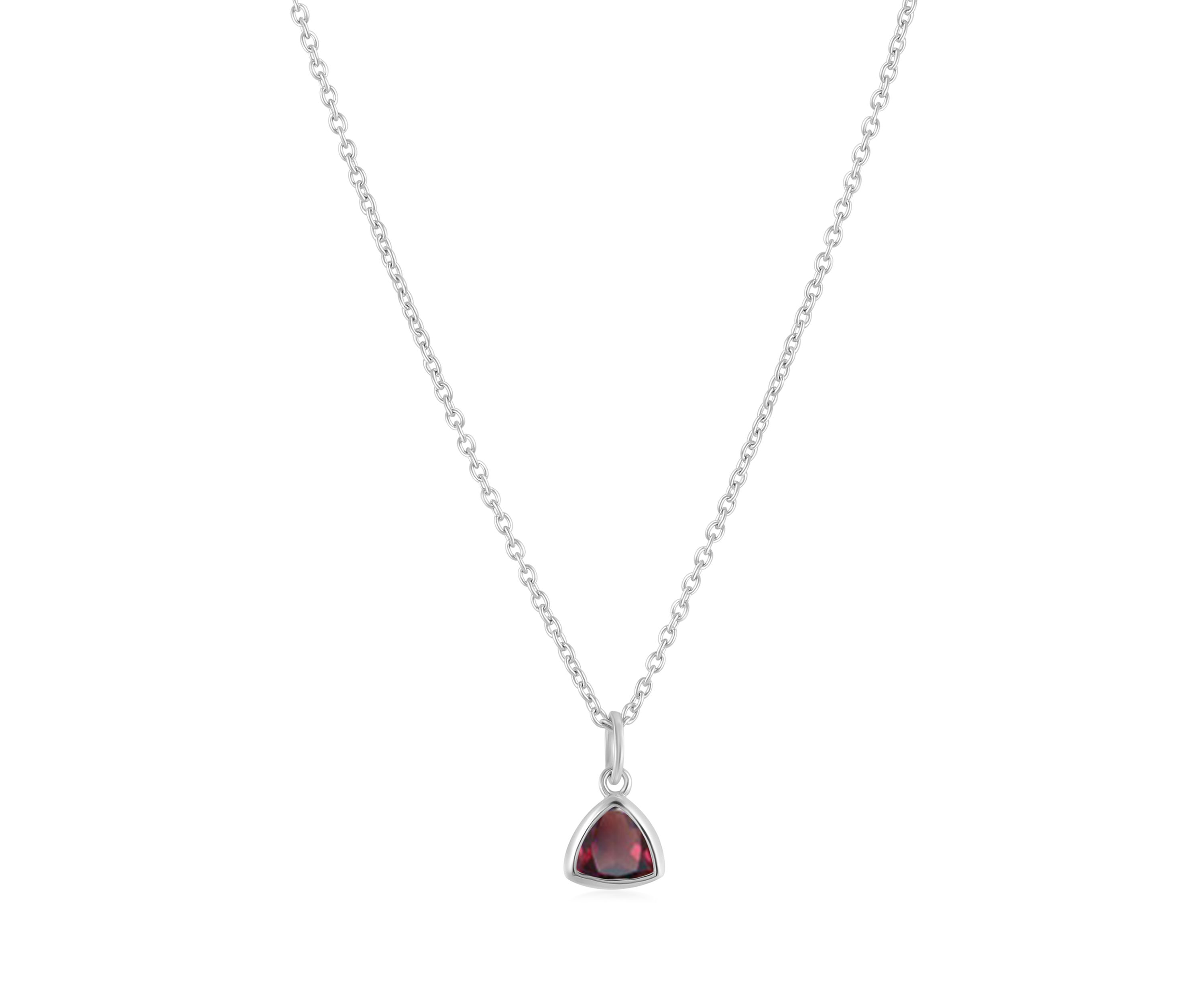 Sterling Silver Trillion Cut Necklace