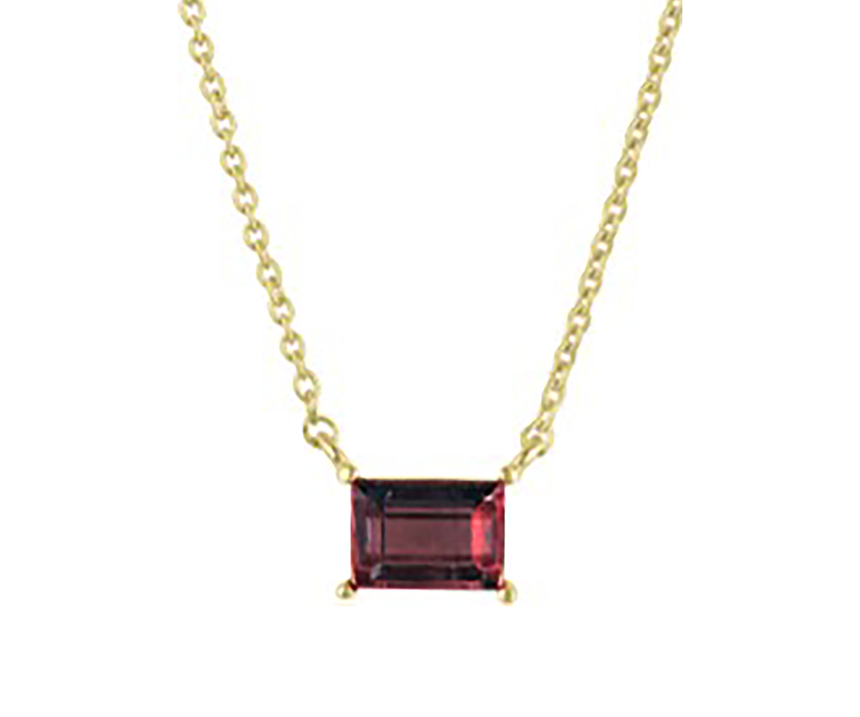 Sterling Silver Baguette Pendant Necklace
