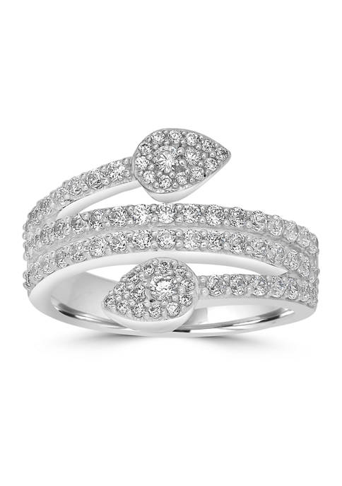 Fine Silver Plated Cubic Zirconia Wrap Ring