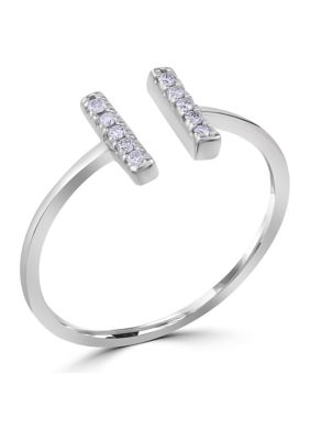 Belk Silverworks Sterling Silver 1/10 ct. t.w. Diamond Double Bar Ring