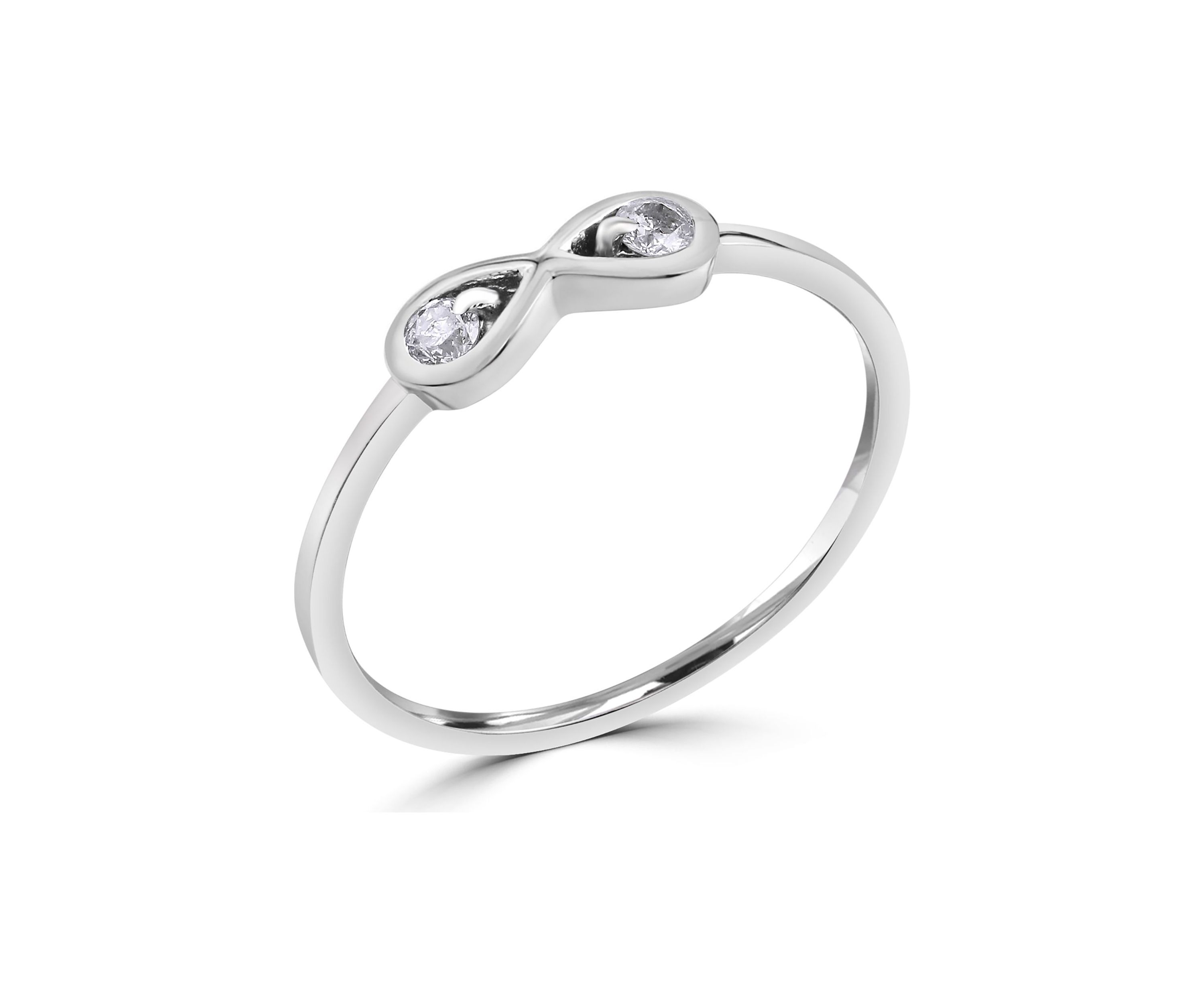 Sterling Silver 1/8 ct. t.w. Diamond Infinity Ring