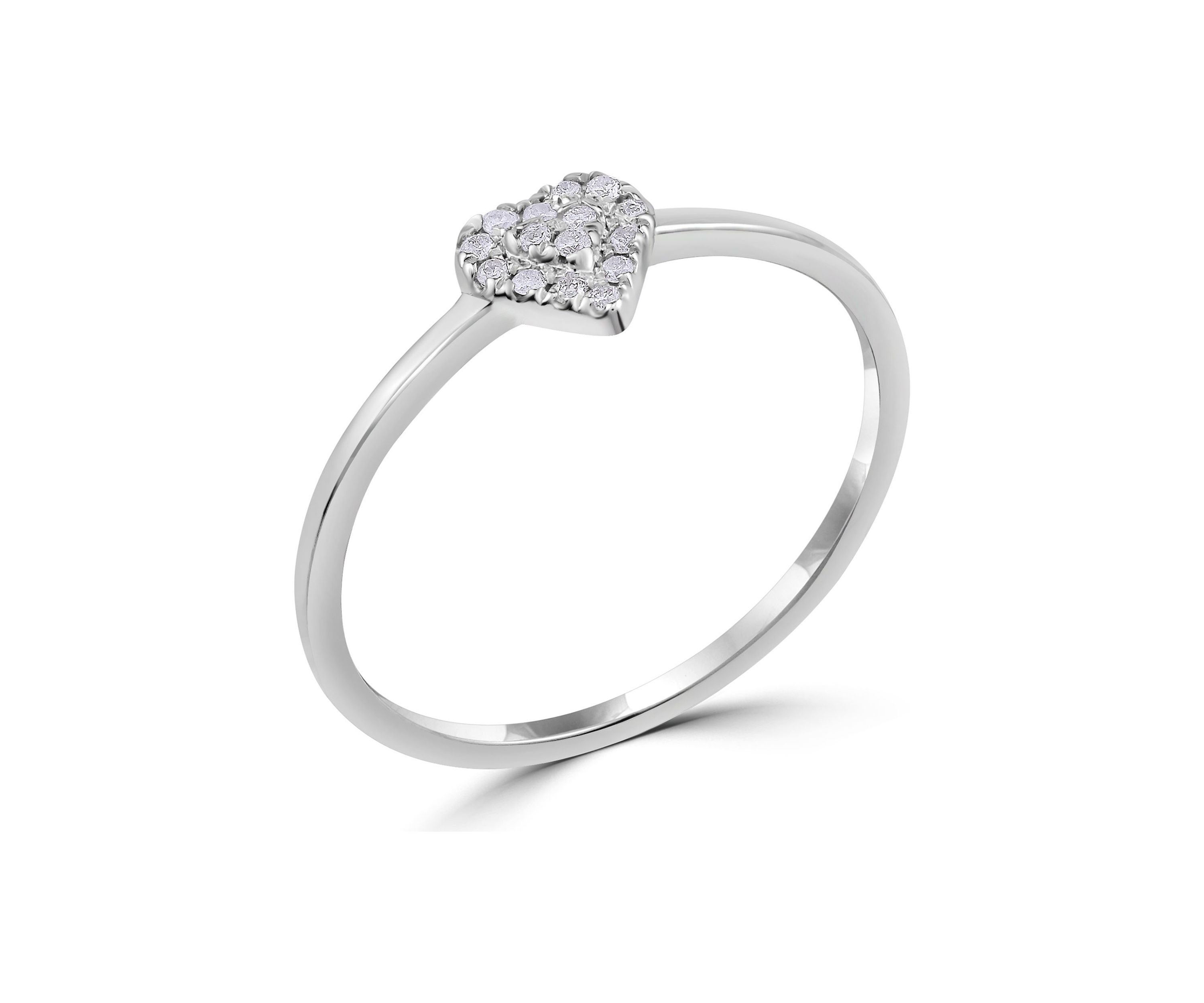 Sterling Silver 1/10 ct. t.w. Diamond Heart Ring