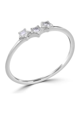 Belk Silverworks Sterling Silver 1/10 ct. t.w. Diamond 3 Star Ring