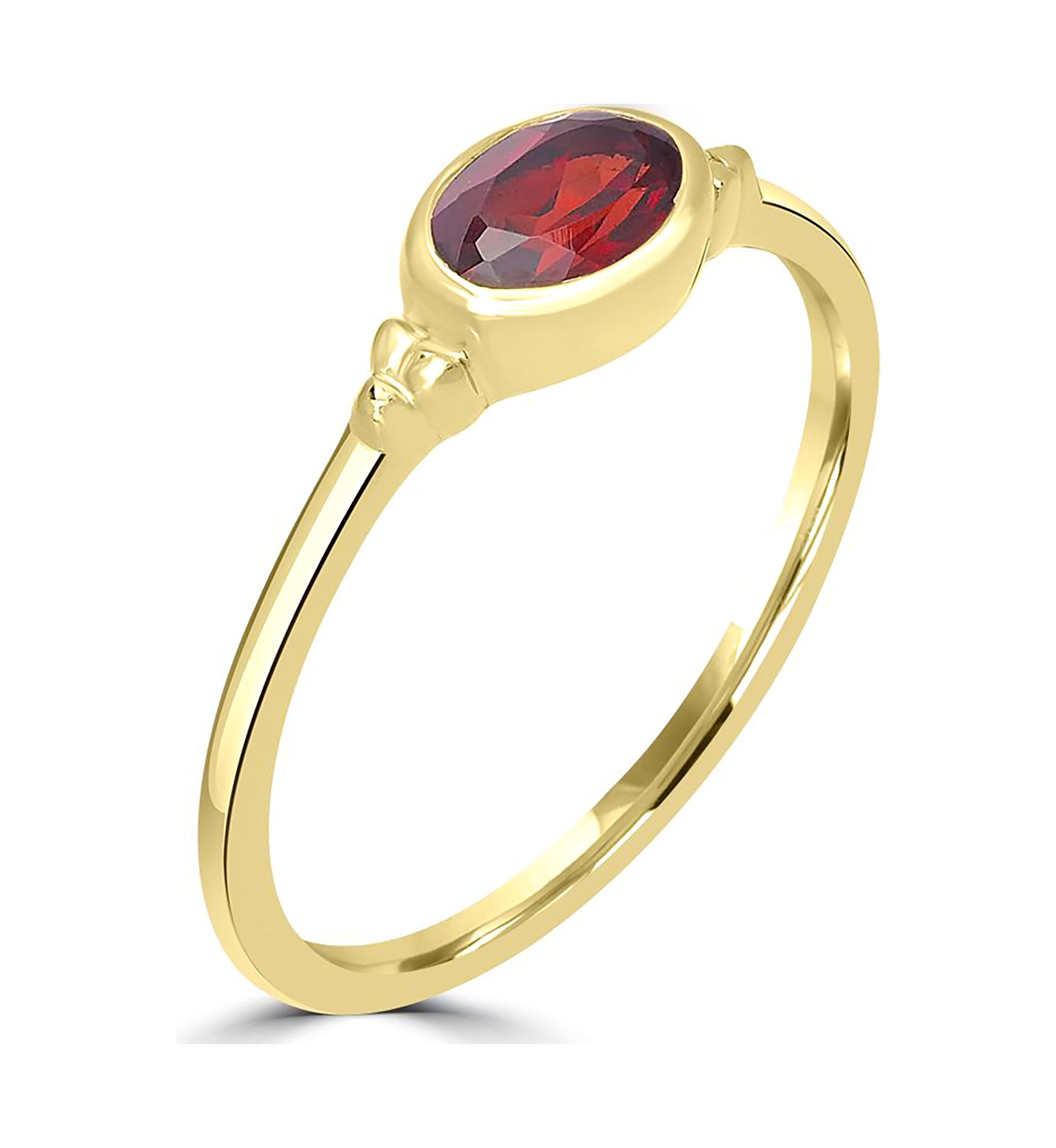 Gold over Sterling Silver Garnet Oblong Ring