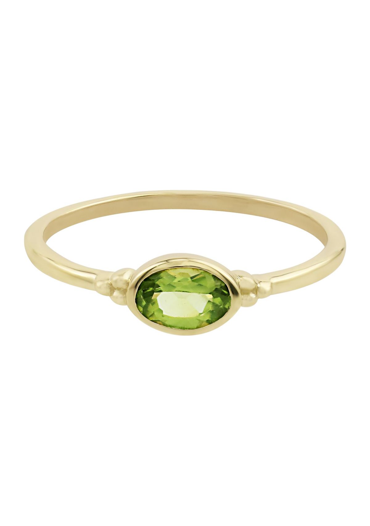 Gold over Sterling Silver Peridot Oblong Ring
