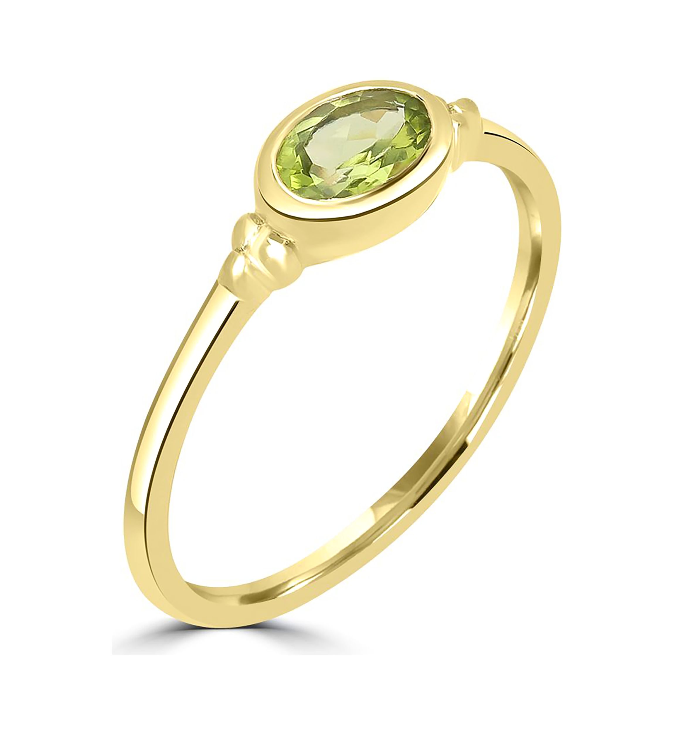 Gold over Sterling Silver Peridot Oblong Ring