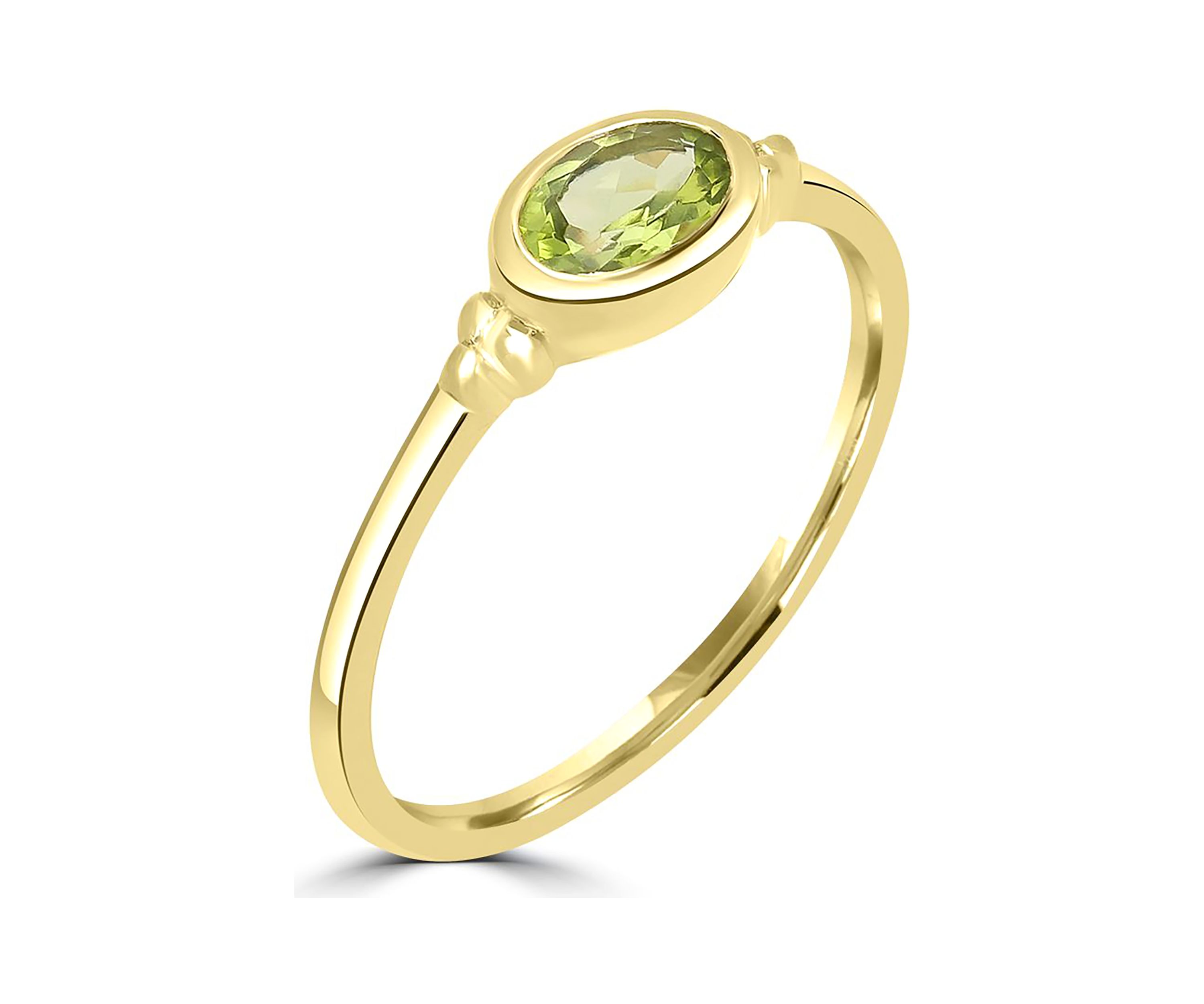 Gold over Sterling Silver Peridot Oblong Ring
