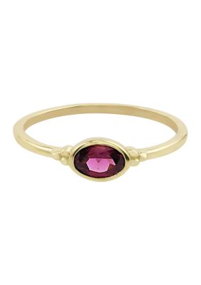 Belk Silverworks Gold over Sterling Silver Peridot Oblong Ring, 8