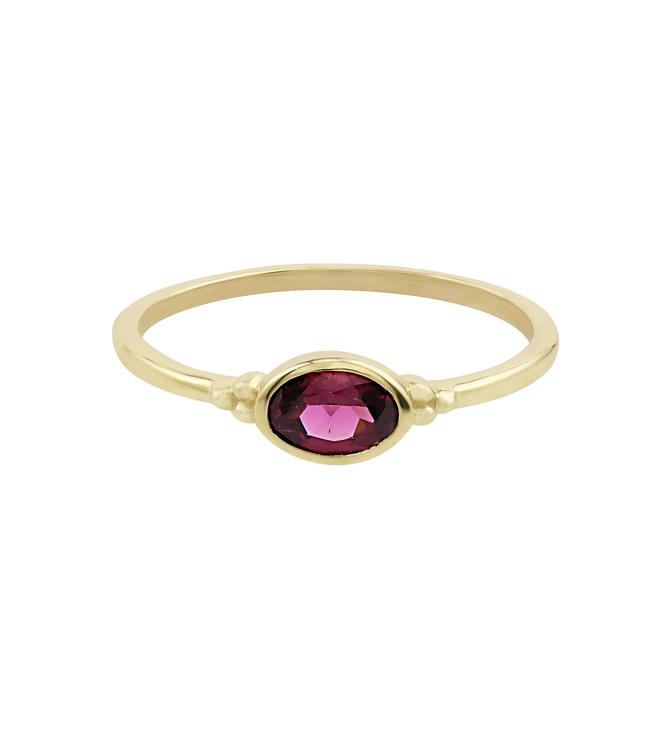 Gold over Sterling Silver Rhodolite Oblong Ring