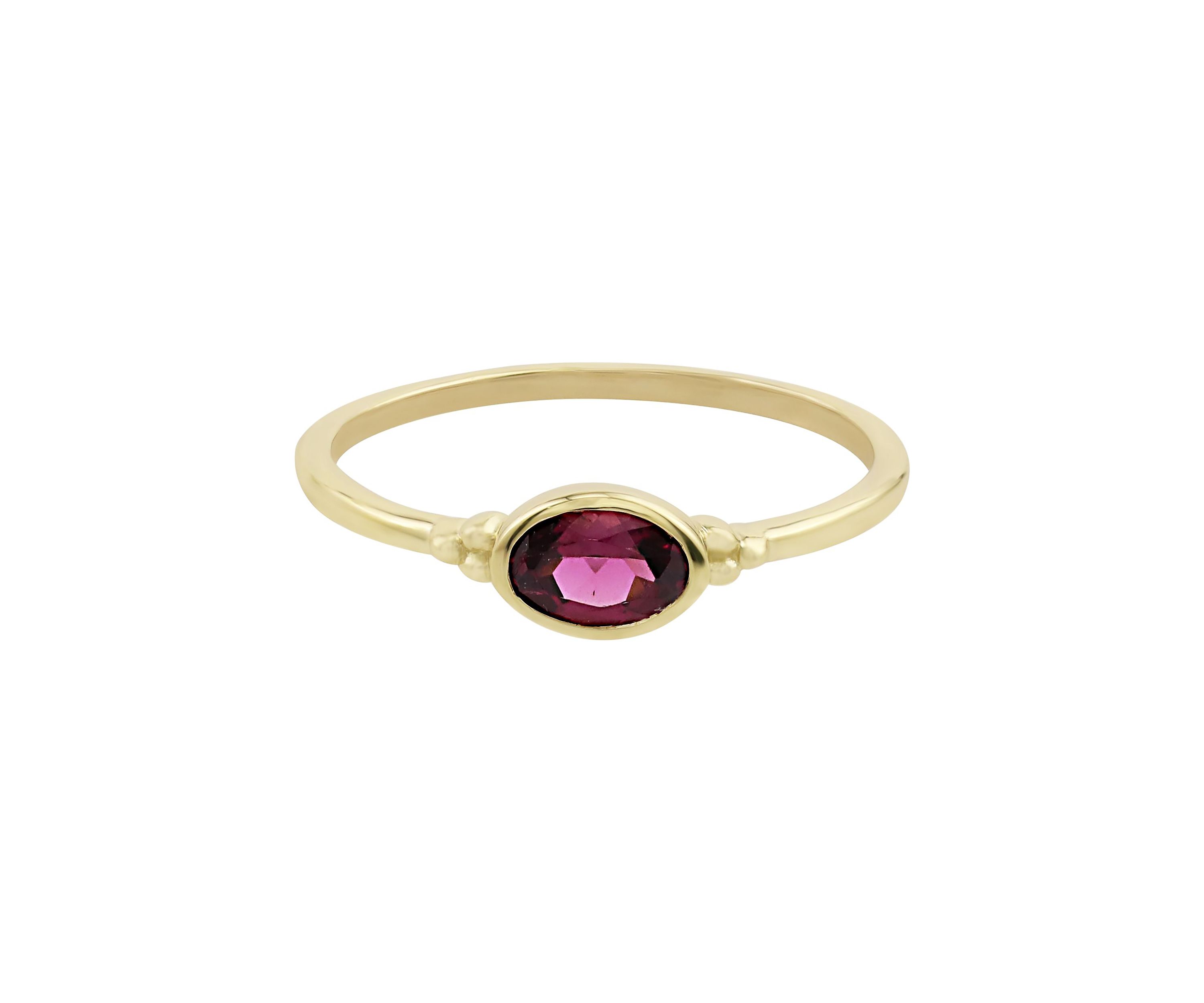 Gold over Sterling Silver Rhodolite Oblong Ring