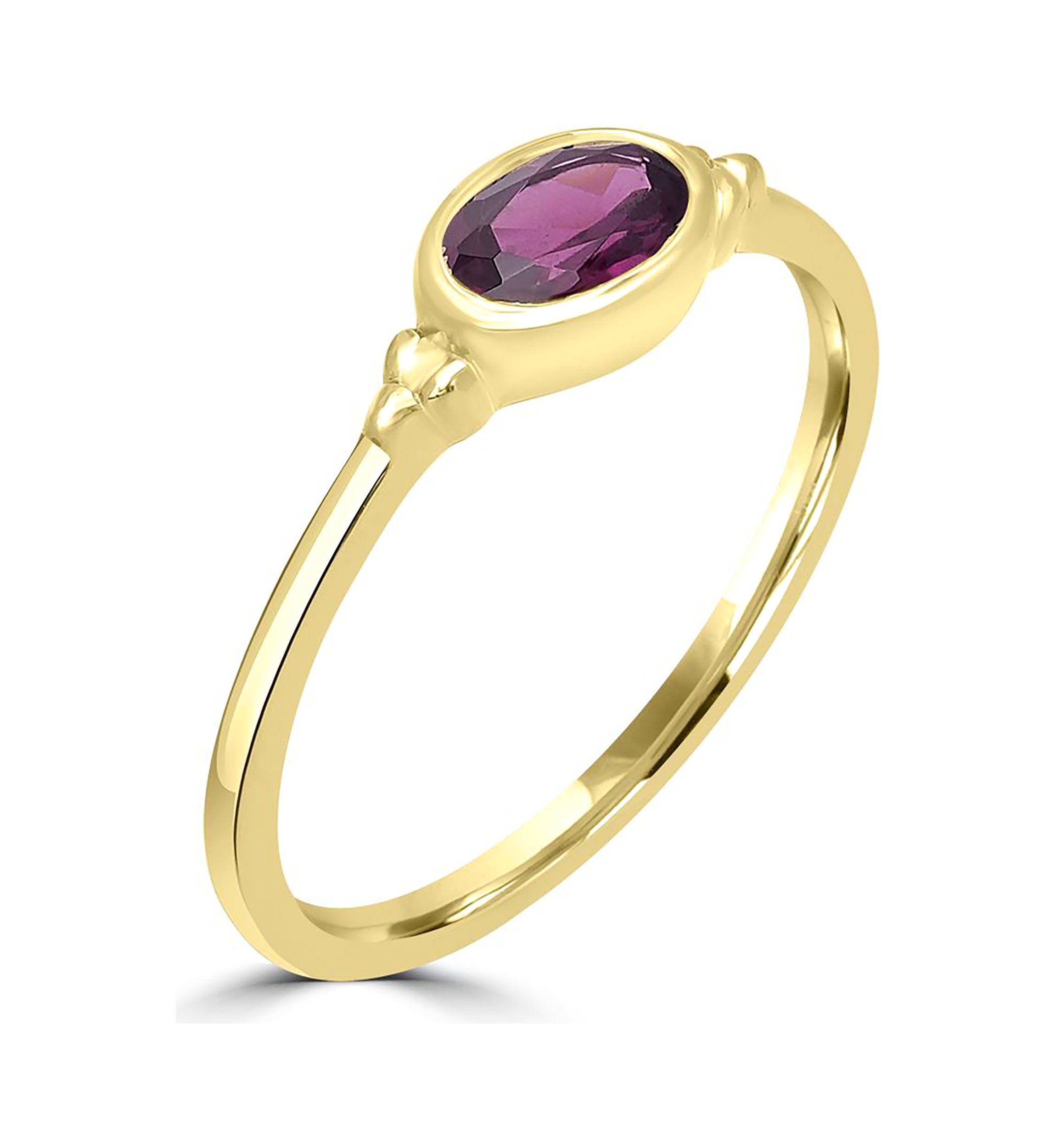 Gold over Sterling Silver Rhodolite Oblong Ring