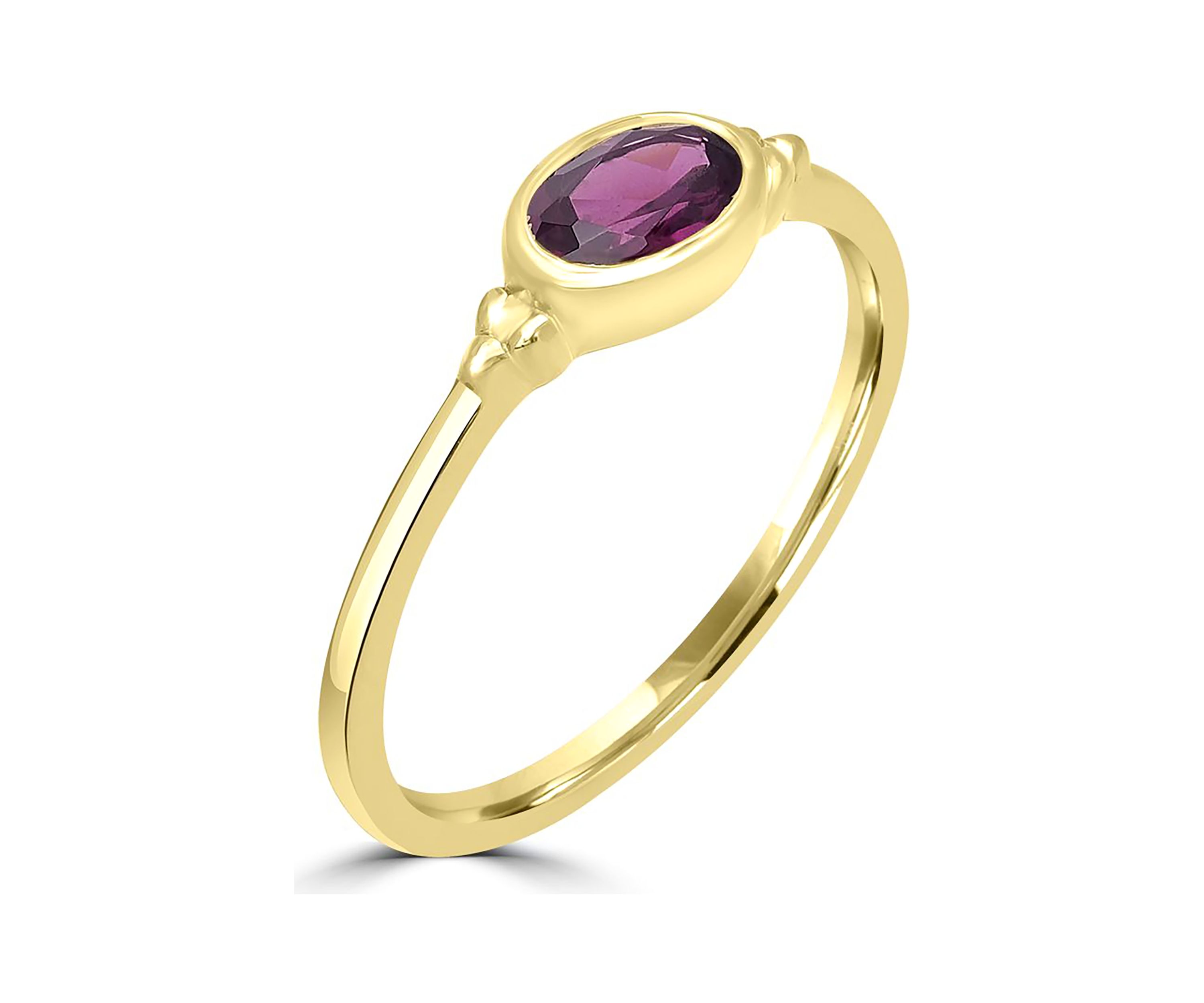 Gold over Sterling Silver Rhodolite Oblong Ring