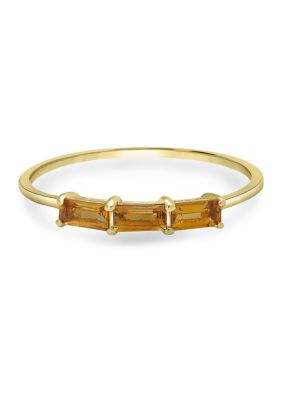 Belk Silverworks Gold over Sterling Silver Garnet 3 Stone Ring