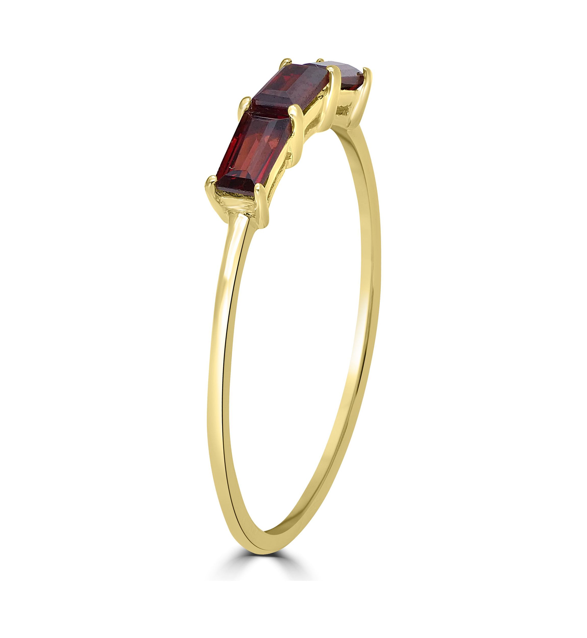 Gold over Sterling Silver Garnet 3 Stone Ring