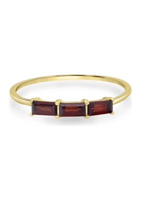 Belk Silverworks Gold over Sterling Silver Rhodolite 3 Stone Ring, 8