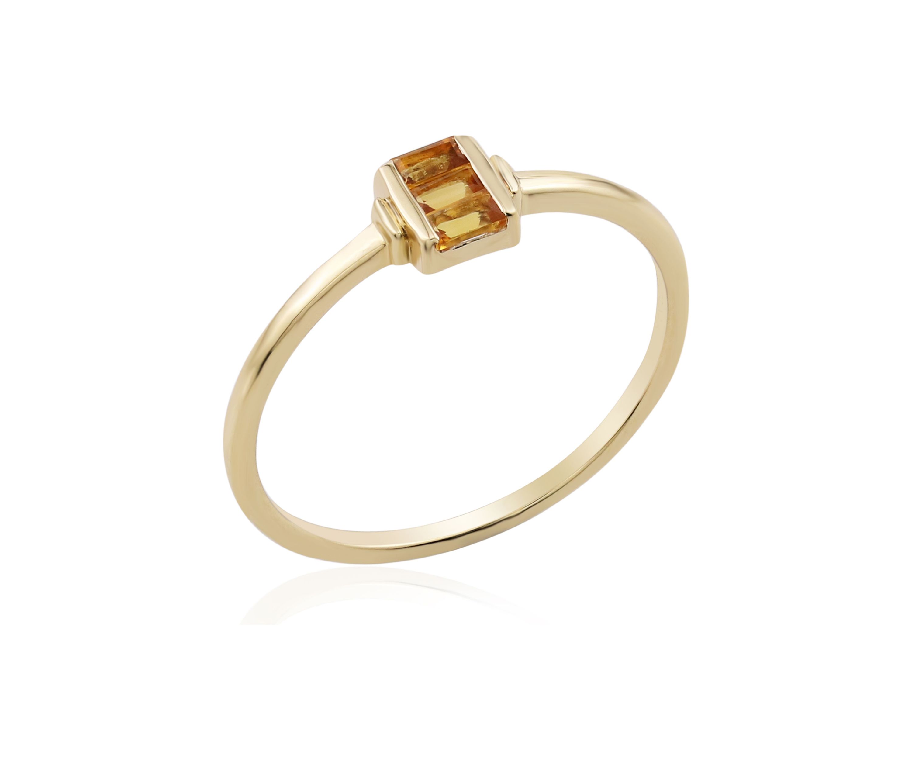 Gold over Sterling Silver Citrine Rectangle Ring