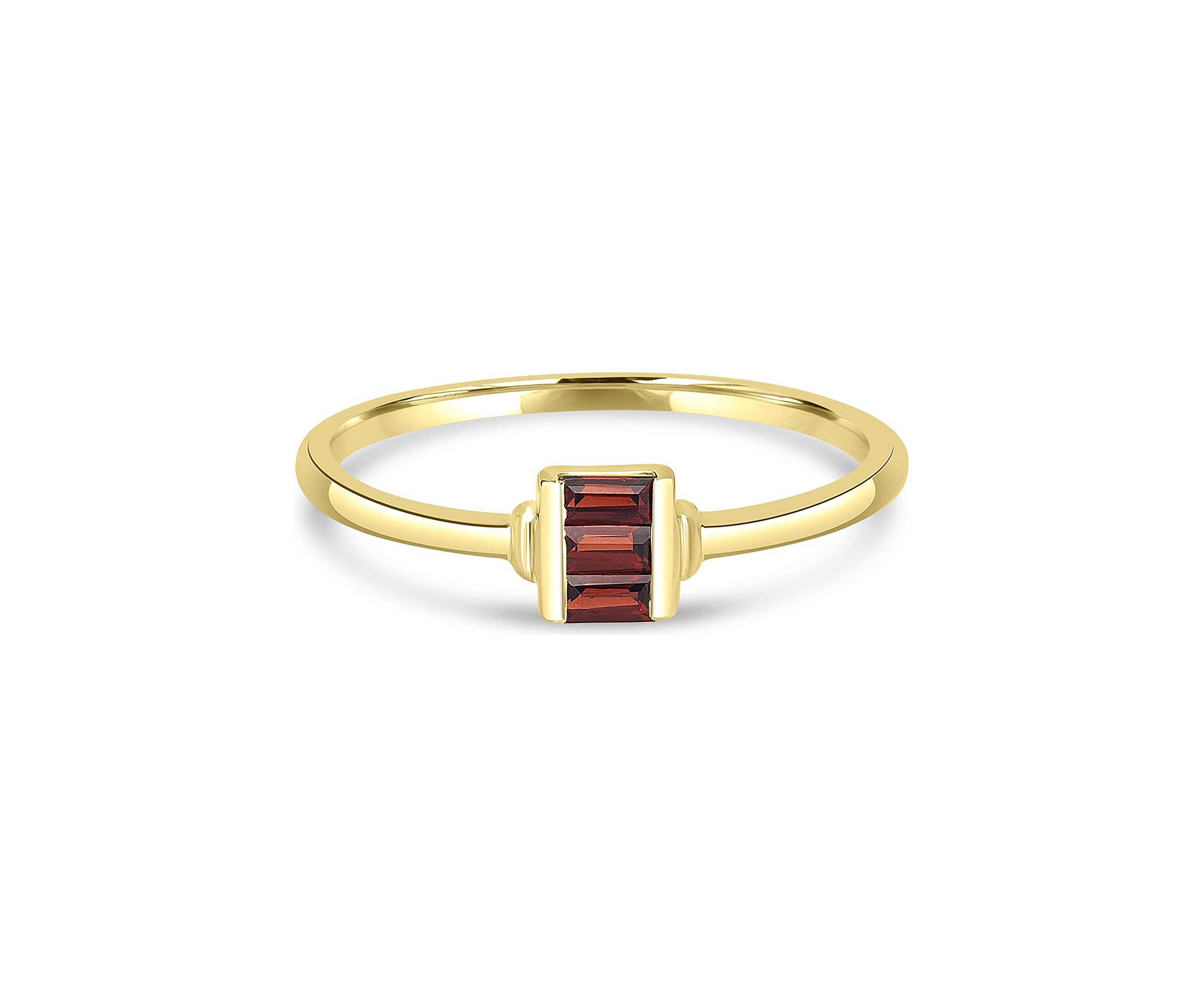 Gold over Sterling Silver Garnet Rectangle Ring
