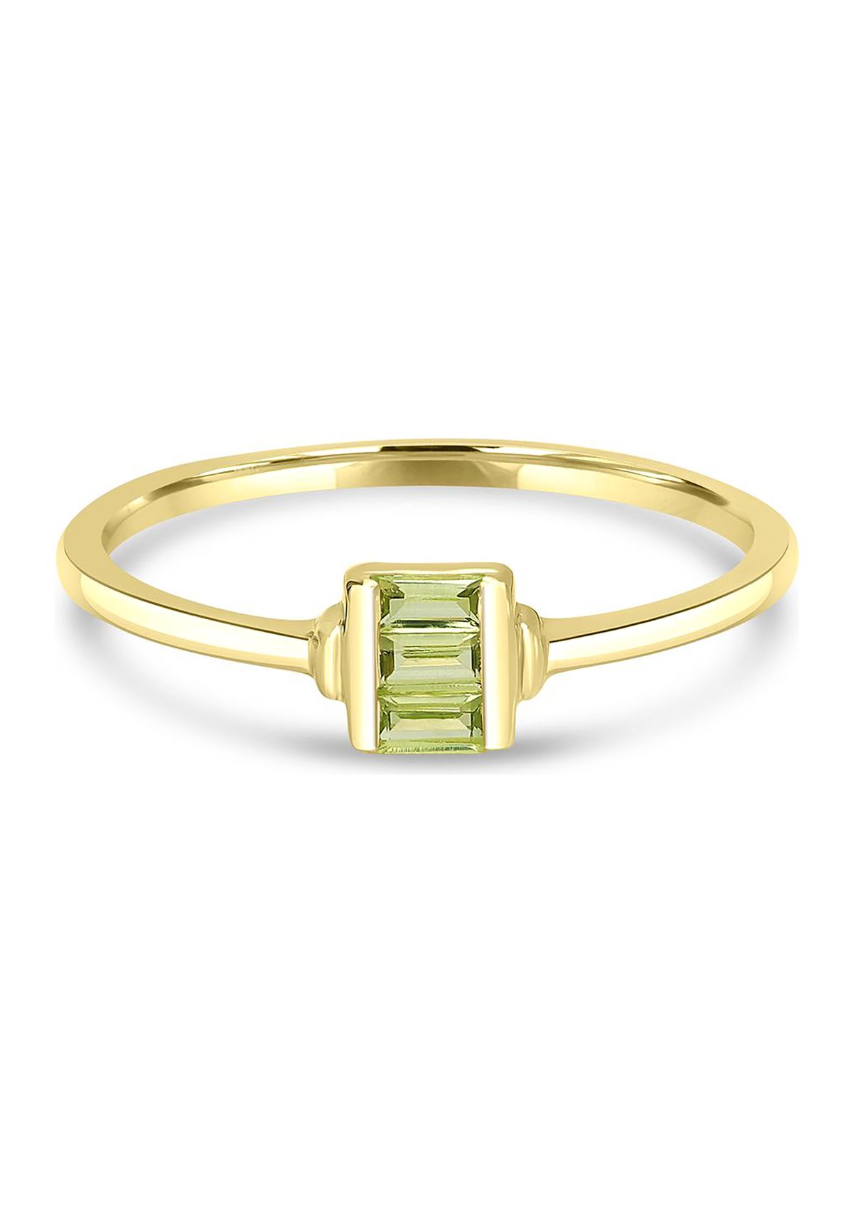 Gold over Sterling Silver Peridot Rectangle Ring