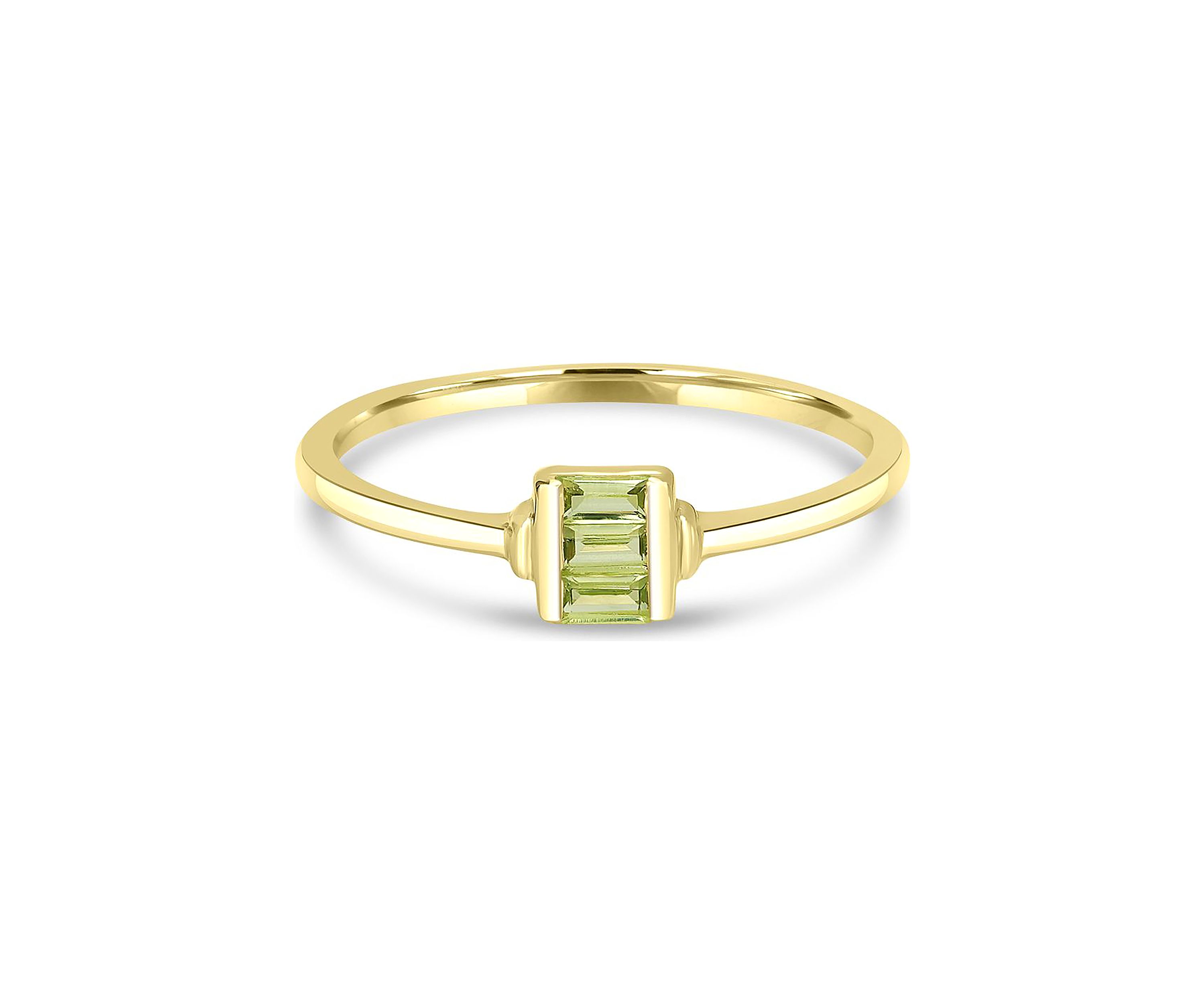 Gold over Sterling Silver Peridot Rectangle Ring