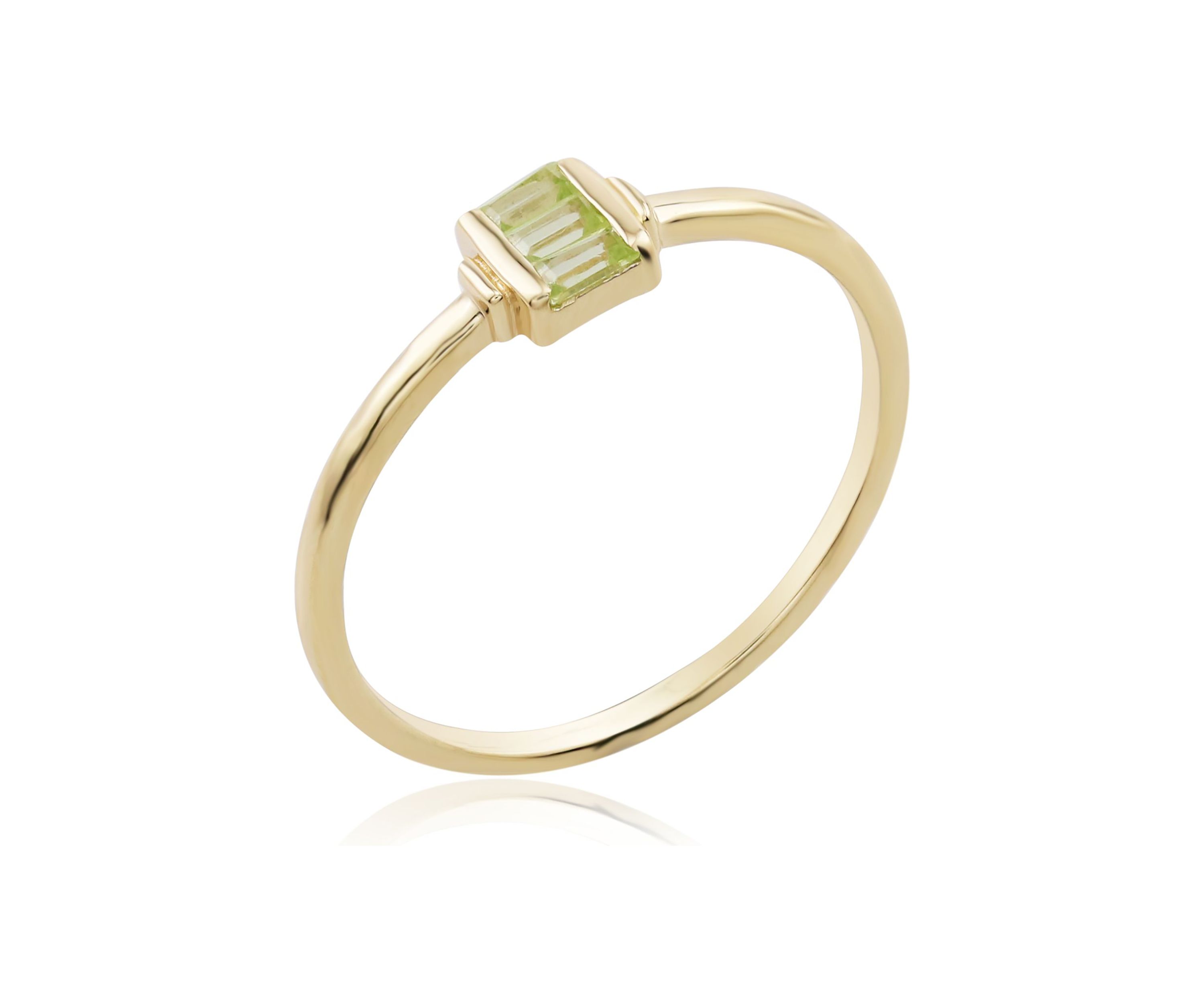 Gold over Sterling Silver Peridot Rectangle Ring