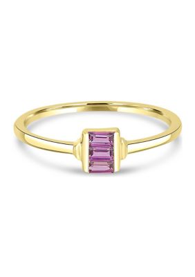 Belk Silverworks Gold over Sterling Silver Garnet Rectangle Ring, 8