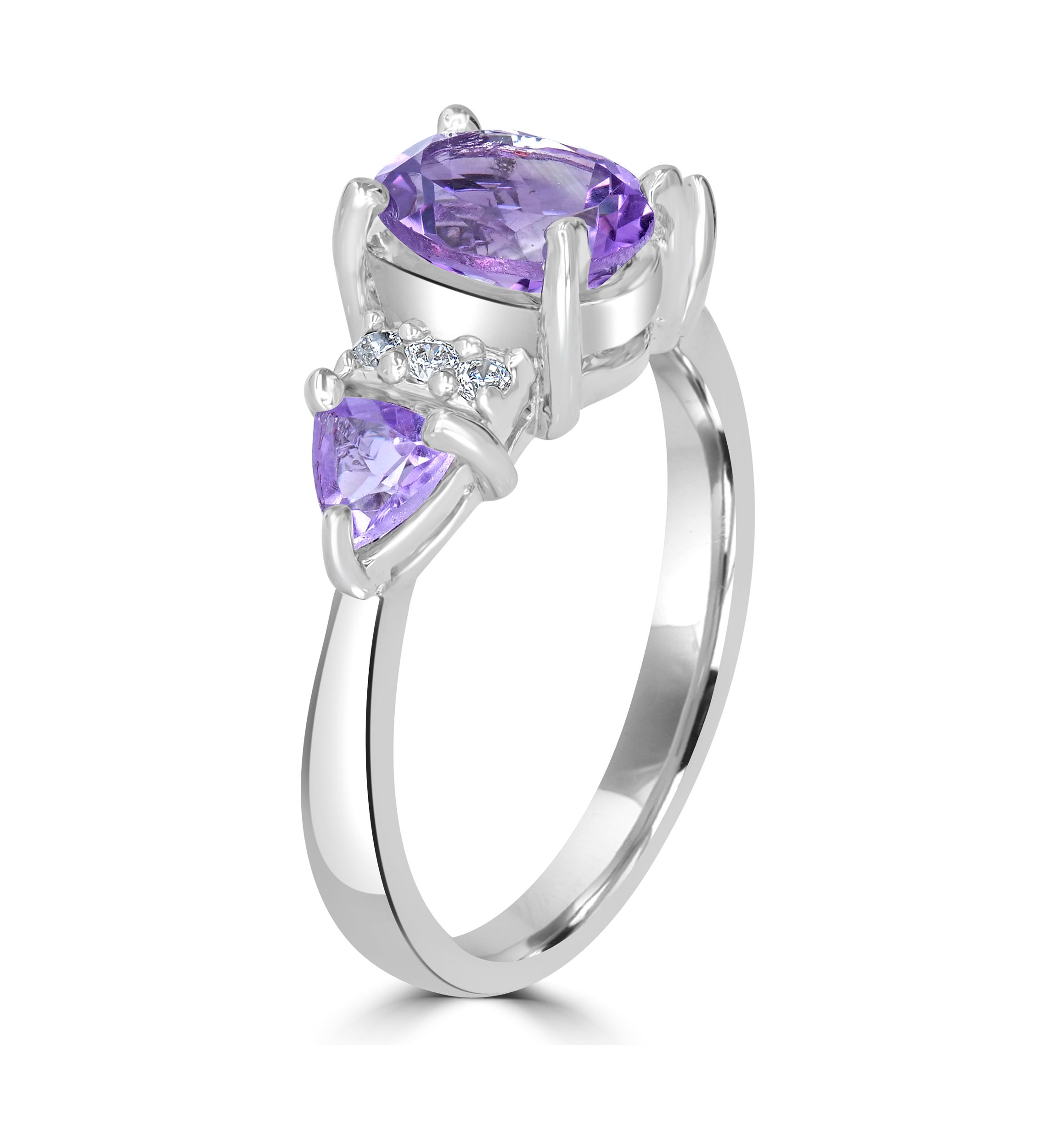 Sterling Silver 3 Stone Oval Ring