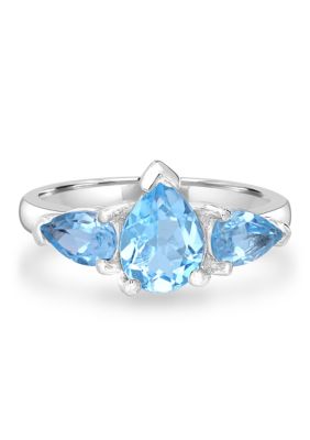 Belk Silverworks Triple Pear Sterling Silver White Topaz Ring, 8