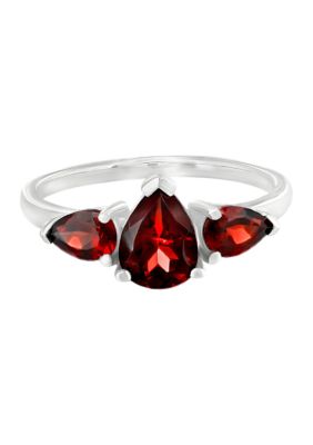 Belk Silverworks Triple Pear Sterling Silver White Topaz Ring, 7