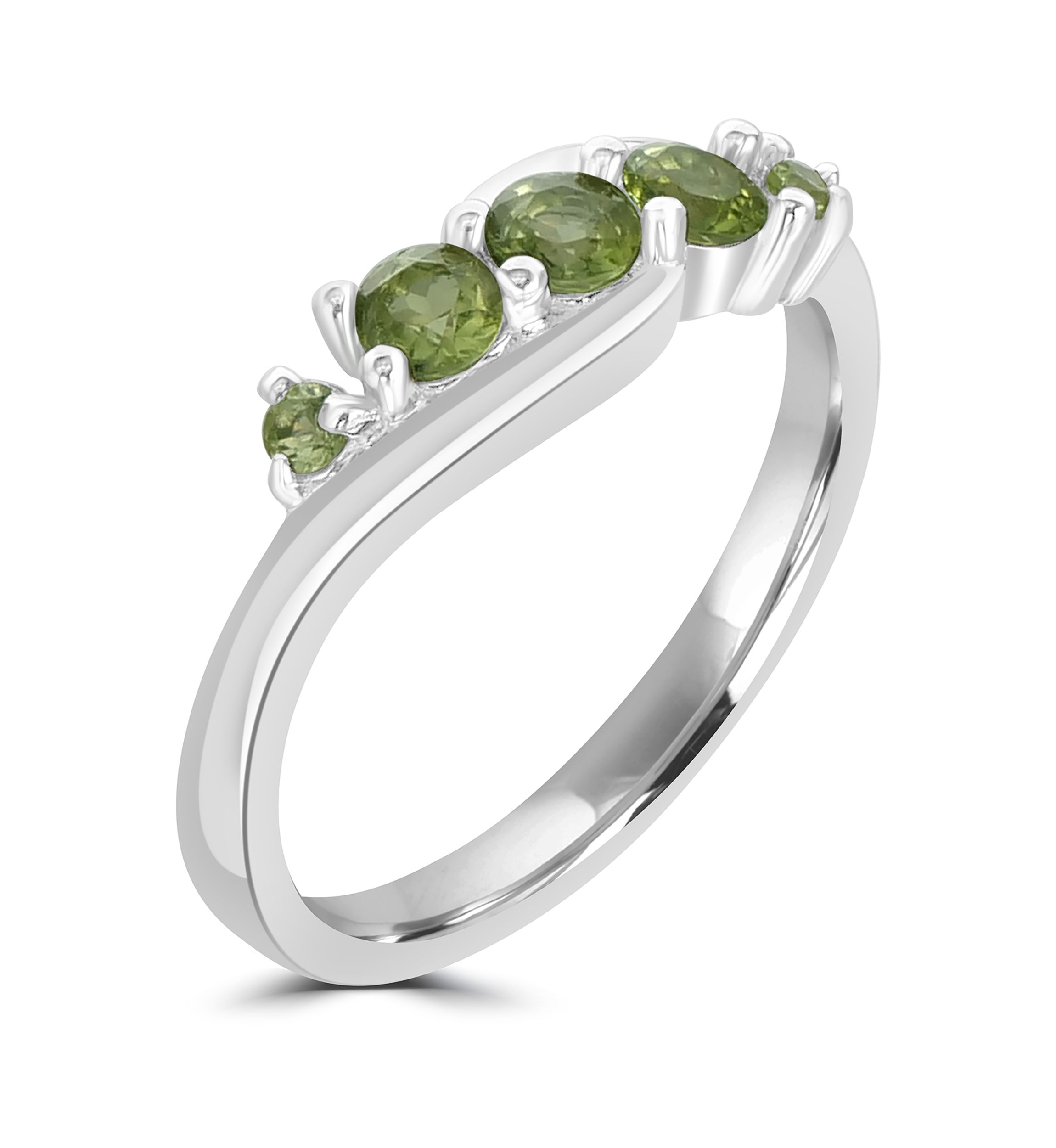 Sterling Silver Green Stone Ring
