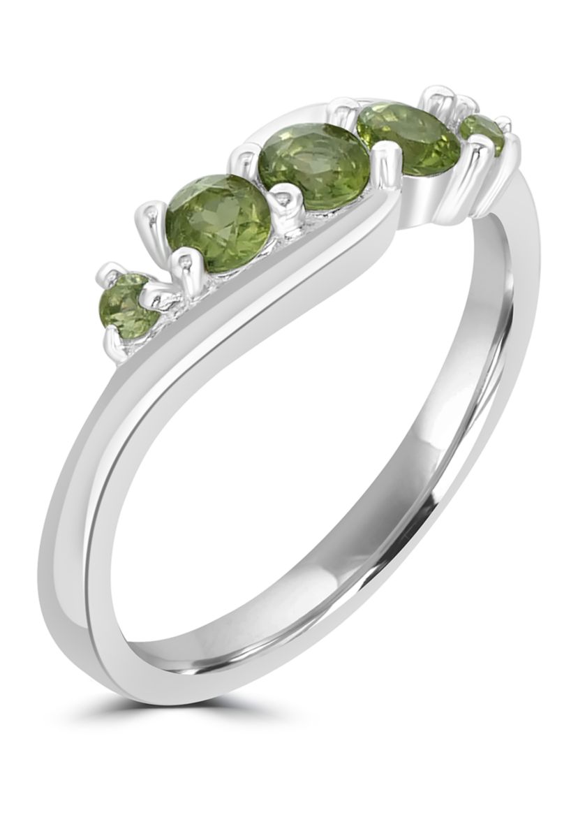 Sterling Silver Green Stone Ring