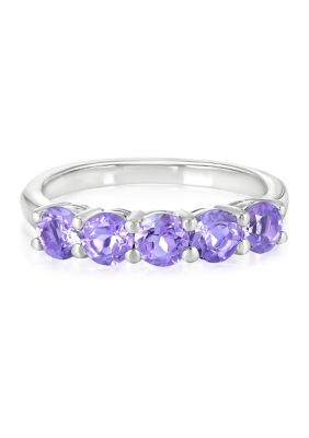 Belk Sterling Silver Sterling Silver Amethyst Band Ring