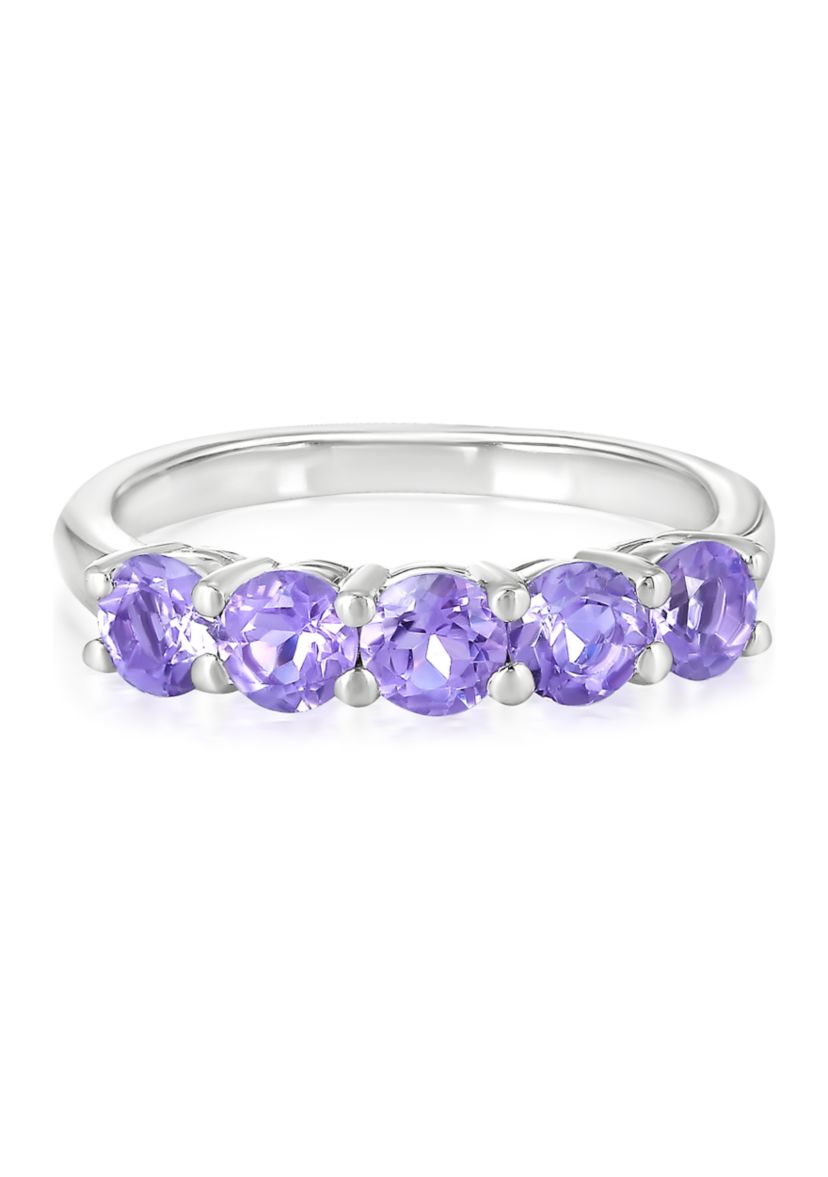 Sterling Silver Amethyst Band Ring