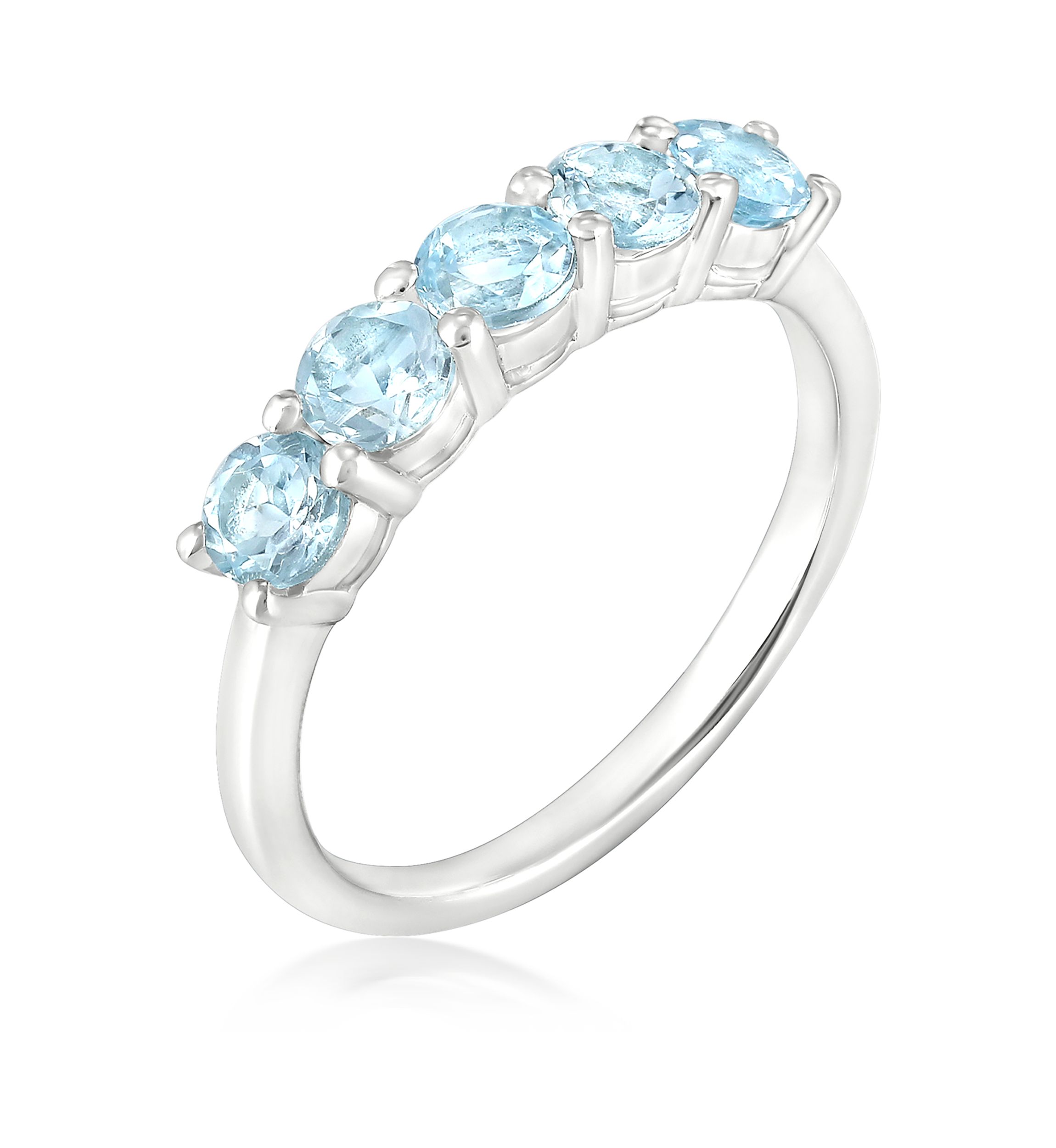 Sterling Silver Blue Topaz Band Ring