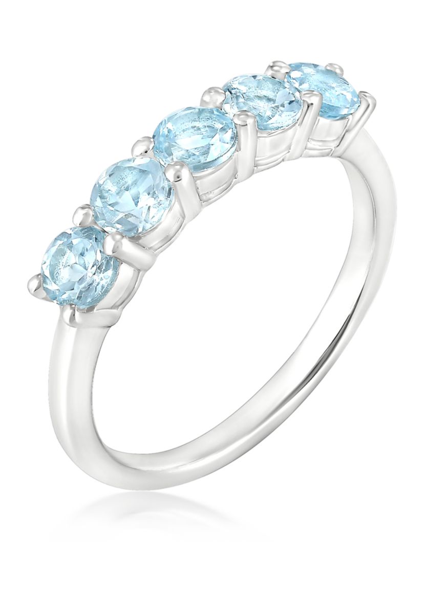 Sterling Silver Blue Topaz Band Ring