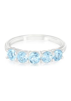 Belk Sterling Silver Sterling Silver Blue Topaz Band Ring, 9