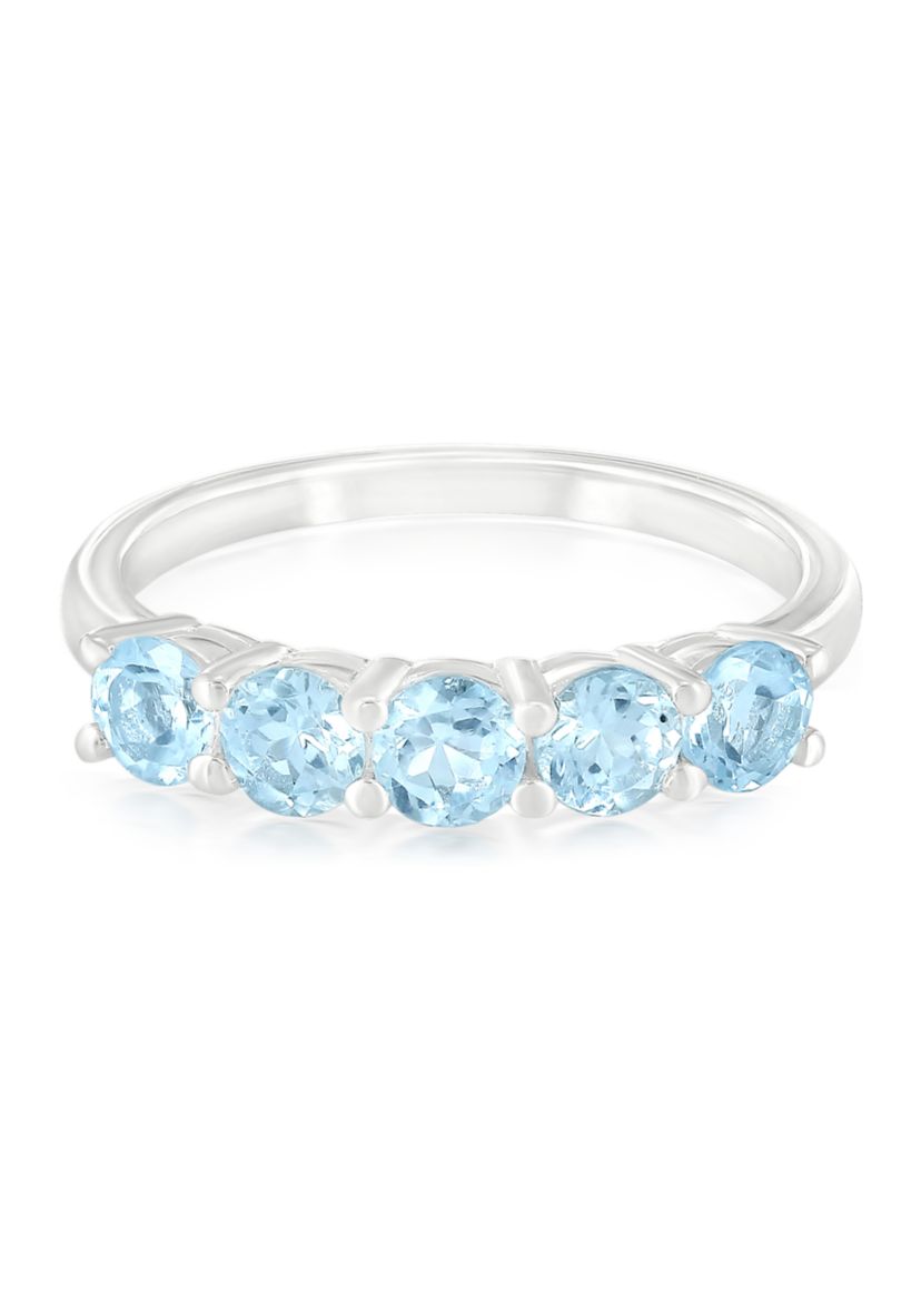 Sterling Silver Blue Topaz Band Ring