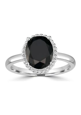 Sterling Silver Black Cubic Zirconia Ring