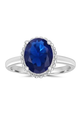 Belk Sterling Silver Princess Cut Blue Sapphire Ring, 8