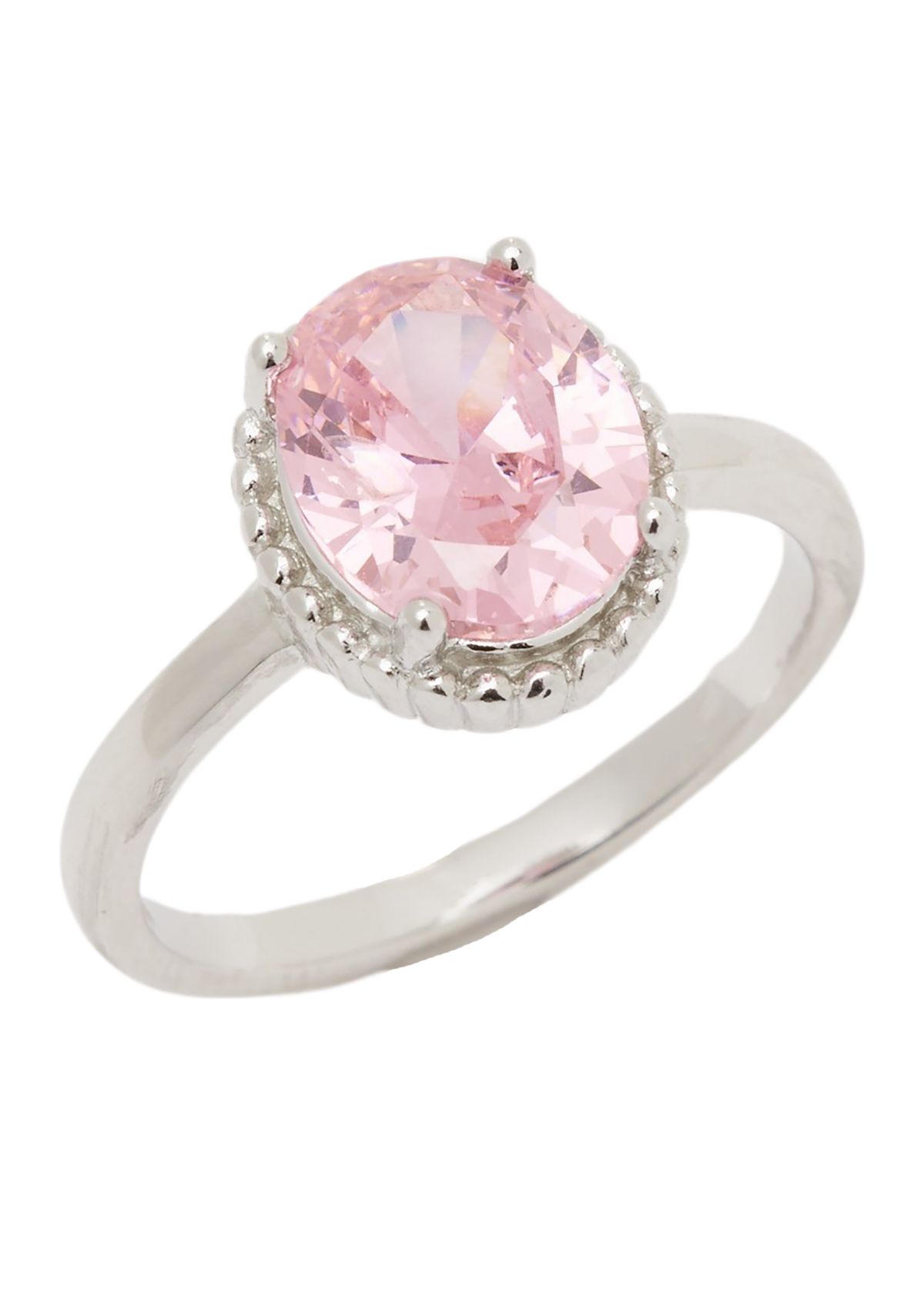 Pink Princess Cut Ring 